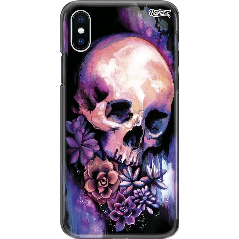 Capa Silicone NetCase Chapada Crânio Aquarela Flores