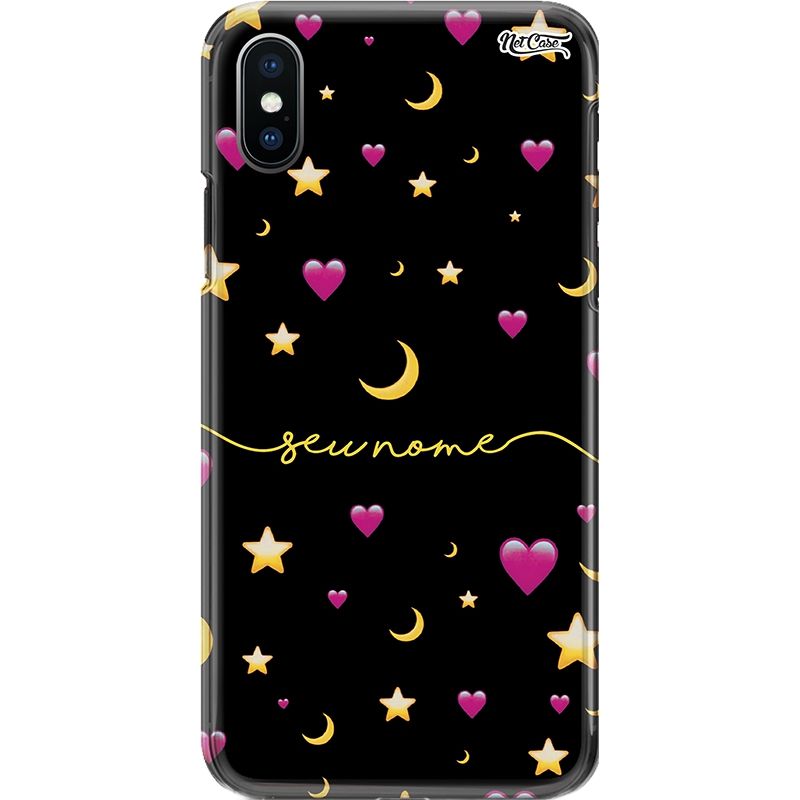 Capa Silicone NetCase Chapada Nome Hearts, Moons, Stars