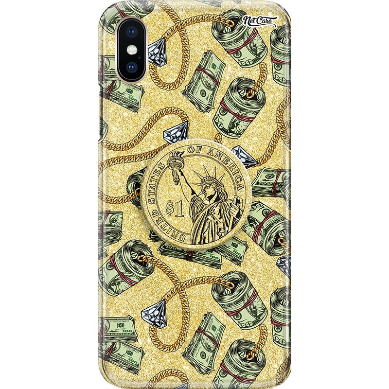 Capa Netcase Glitter + Pop 3in1 Dourado - Dolars USA