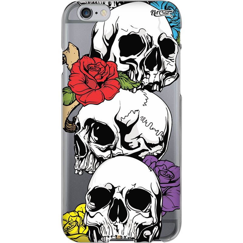 Capa Silicone NetCase Transparente Trio Caveiras