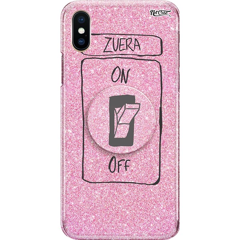 Capa Netcase Glitter + Pop 3in1 Rosa - Zueira On/Off