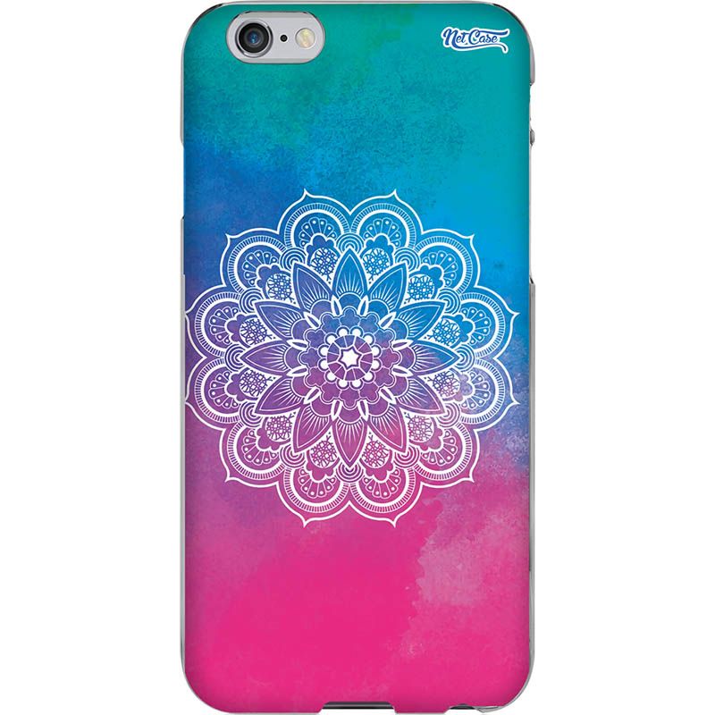 Capa Silicone NetCase Chapada Flor de Lótus Degradê Azul e Pink