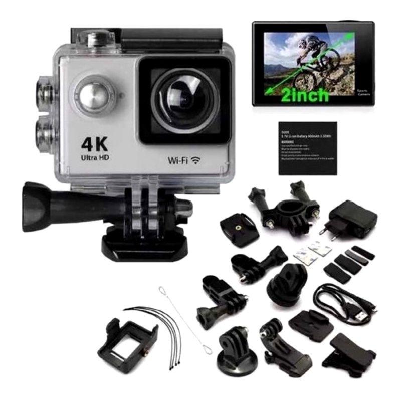Câmera de Ação Esportiva 4K Ultra HD WiFi 1080P 1160 - Prata