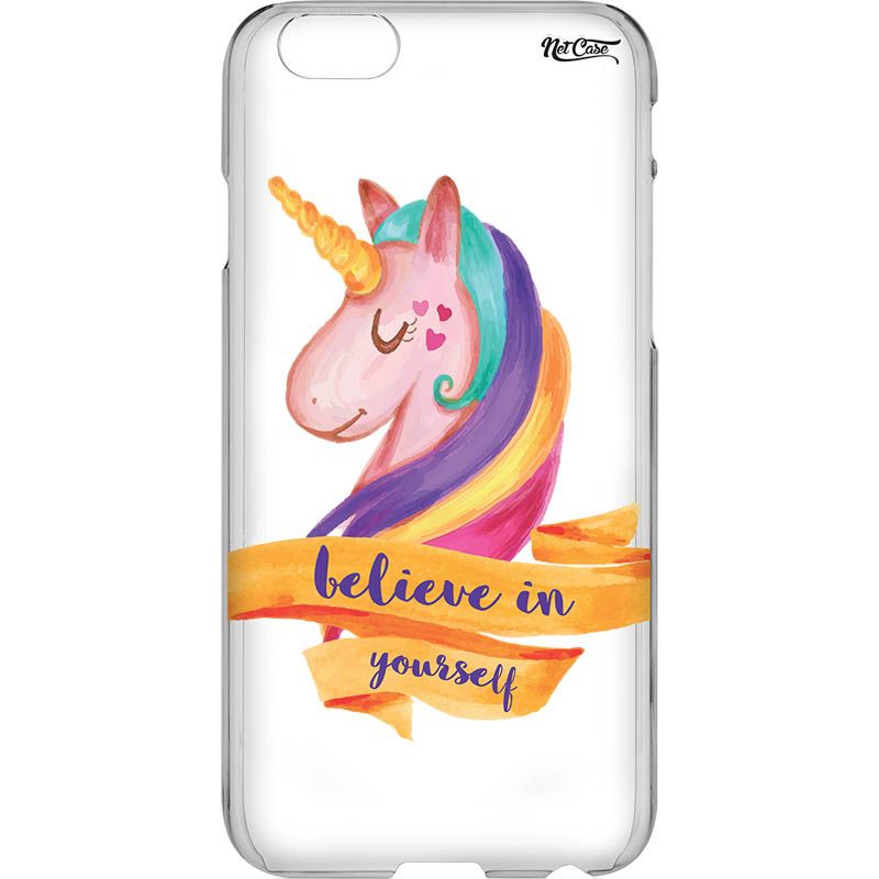 Capa Silicone NetCase Transparente Unicorn: Believe In Yourself
