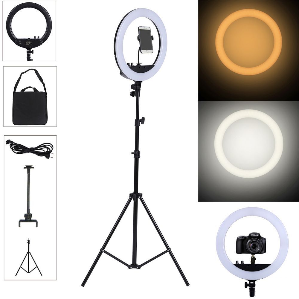 Ring Light 18'' com Tripé e Suporte Lucacell - Iluminador de Led 