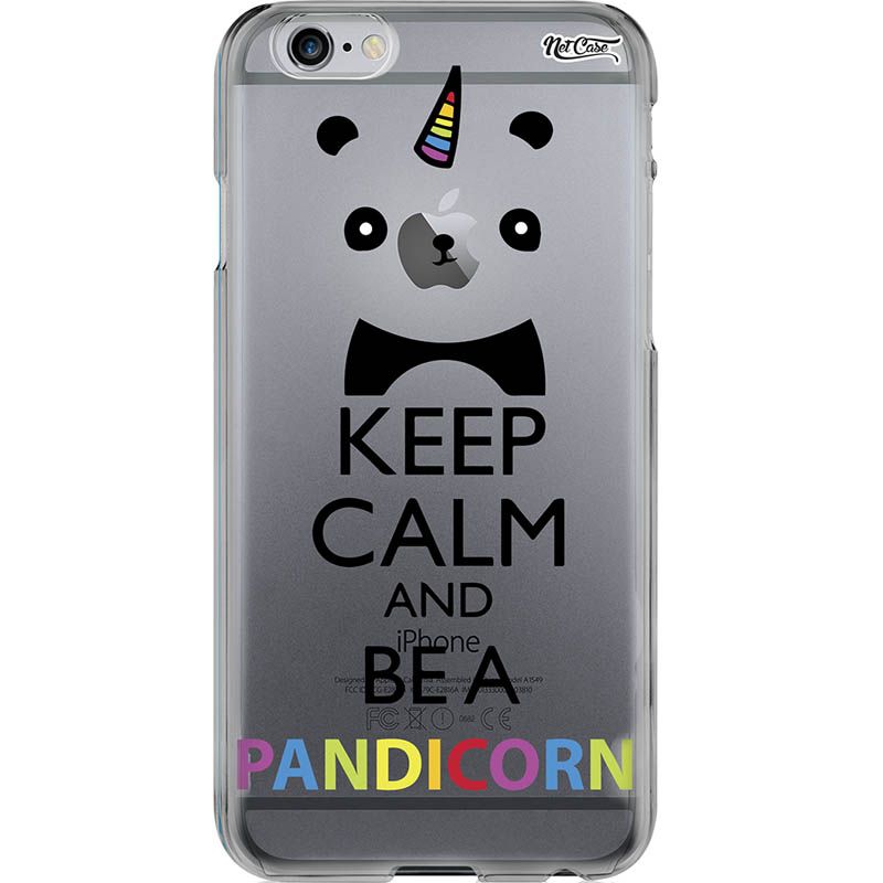 Capa Silicone NetCase Transparente ''Keep Calm and Be a Pandicorn''