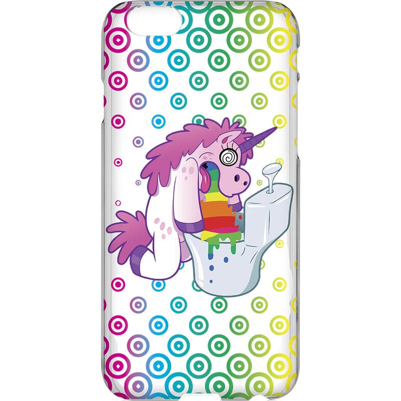 Capa Silicone NetCase Transparente Unicorn Puking Rainbows