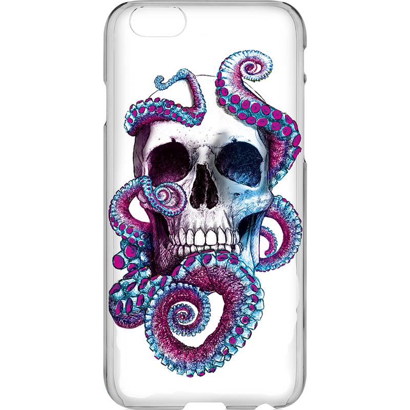 Capa Silicone NetCase Transparente Pintura Skull and Octopus