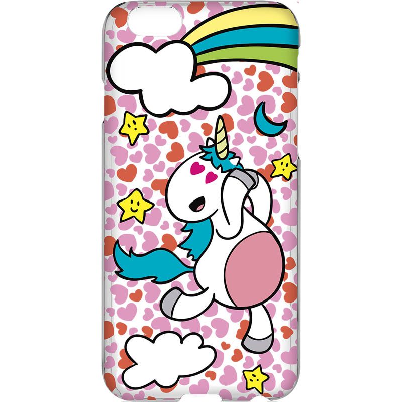 Capa Silicone NetCase Transparente Unicórnio Estrelas e Corações