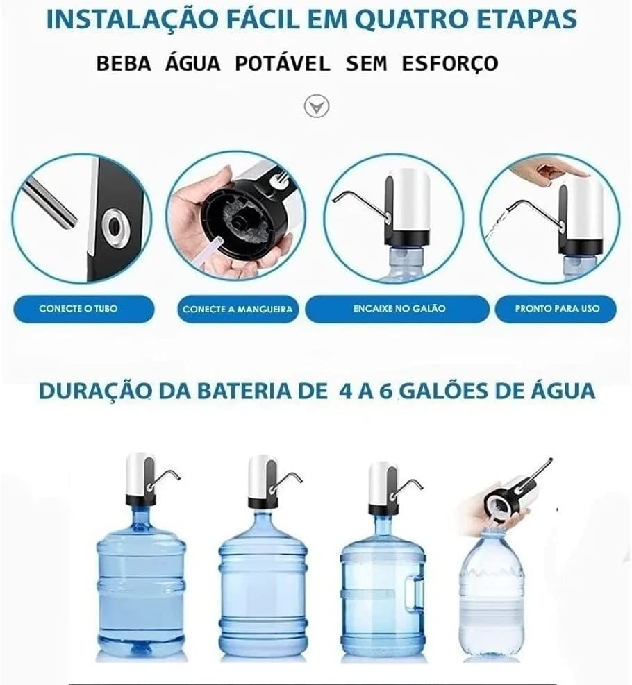 Dispenser Automático de Água Recarregável - Preto