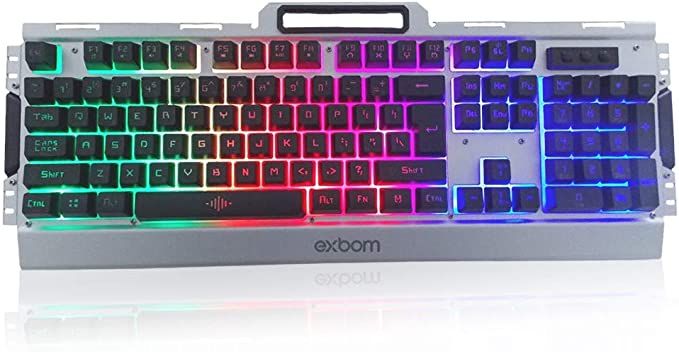 Kit Gamer - Teclado e Mouse c/ Led Exbom BK-G3000 - Prata