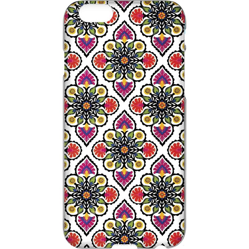 Capa Silicone NetCase Transparente Floral Geométrica