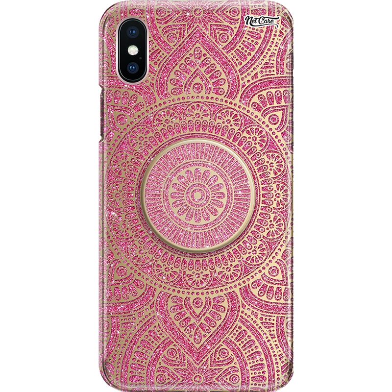 Capa Netcase Glitter + Pop 3in1 Pink - Mandala Dourada