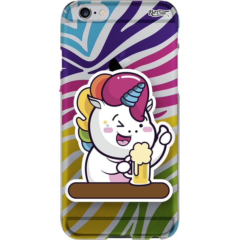 Capa Silicone NetCase Transparente Unicorn Beer