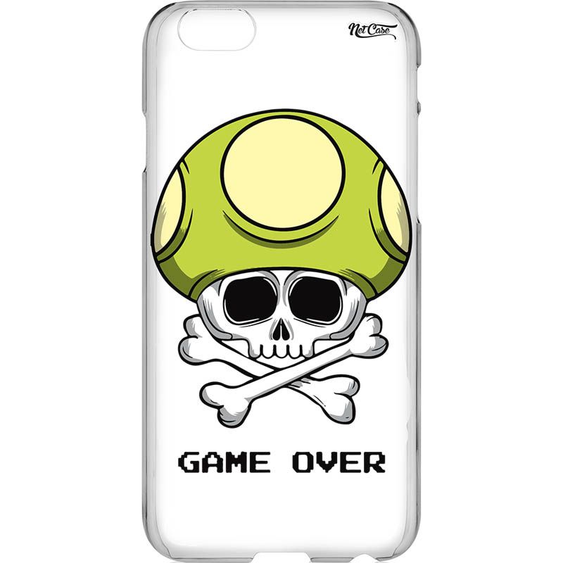 Capa Silicone NetCase Transparente Mushroom Skull