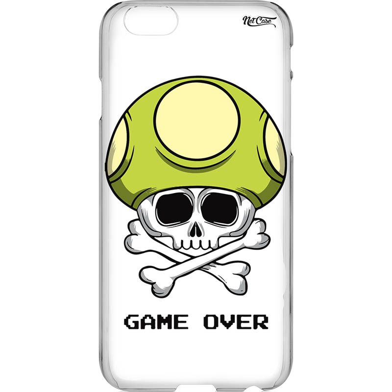 Capa Silicone NetCase Transparente Mushroom Skull