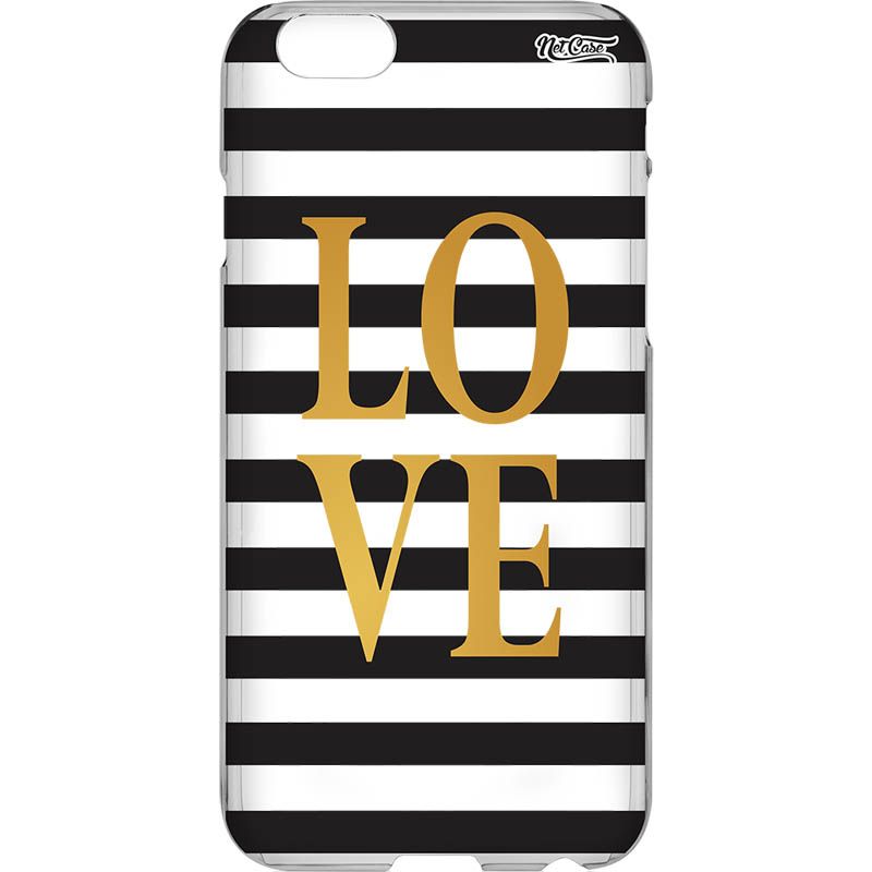 Capa Silicone NetCase Transparente Love Listras