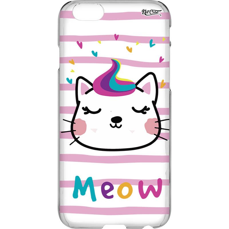 Capa Silicone NetCase Transparente Meow Listras