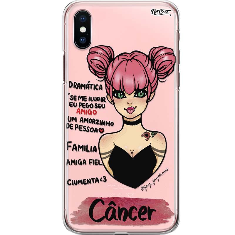 Capa Silicone NetCase Transparente Signo Câncer