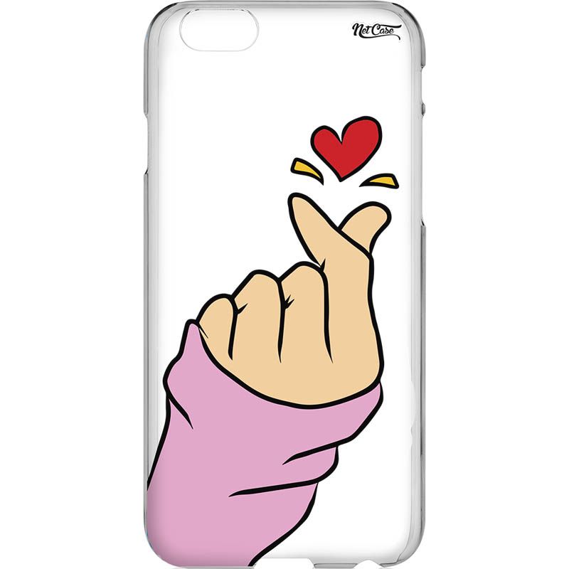 Capa Silicone NetCase Transparente Heart Finger