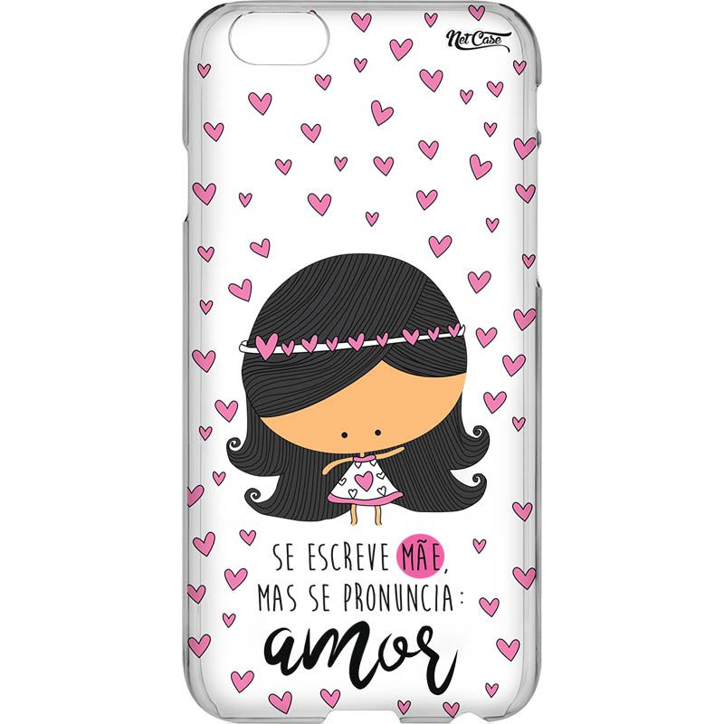Capa Silicone NetCase Transparente 'Se Escreve Mãe, Mas'...