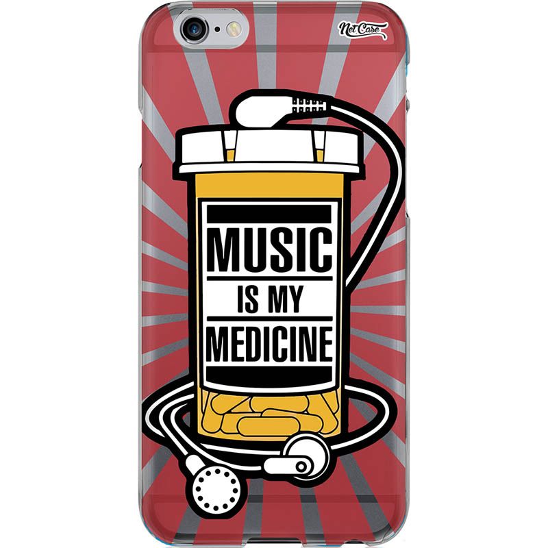 Capa Silicone NetCase Transparente Music is My Medicine Sunset