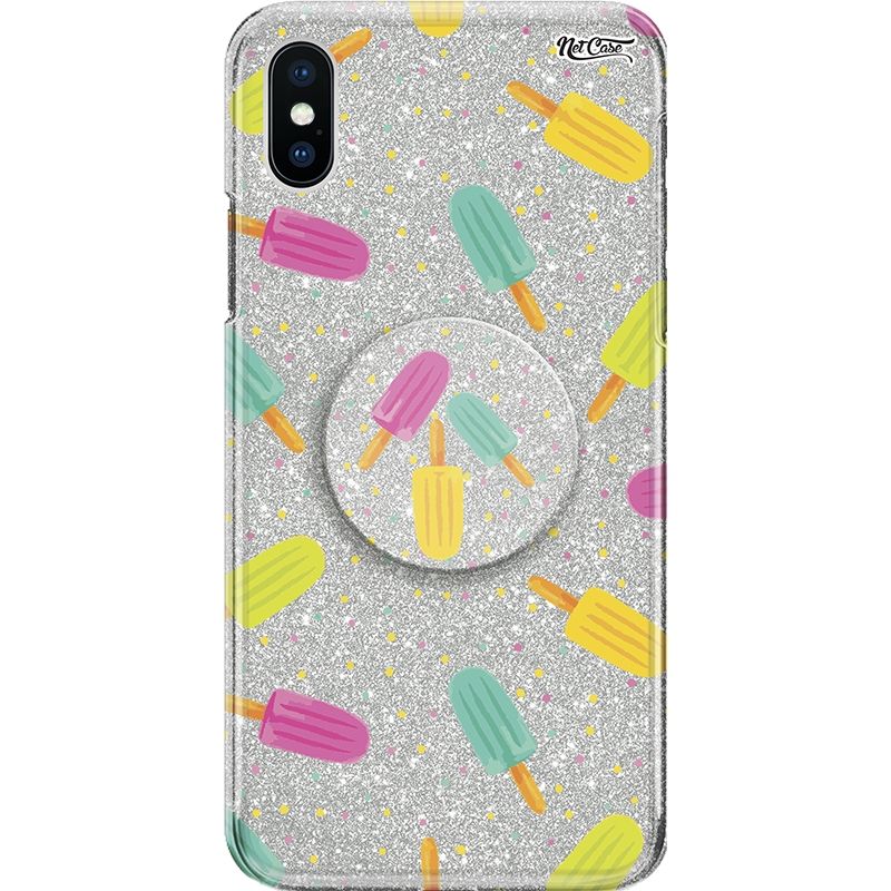 Capa Netcase Glitter + Pop 3in1 Prata - Picolés