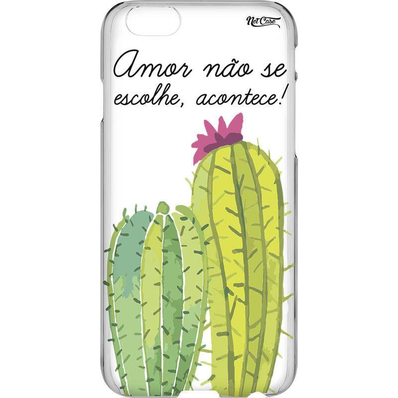 Capa Silicone NetCase Transparente 'Amor Não Se Escolhe, Acontece'!