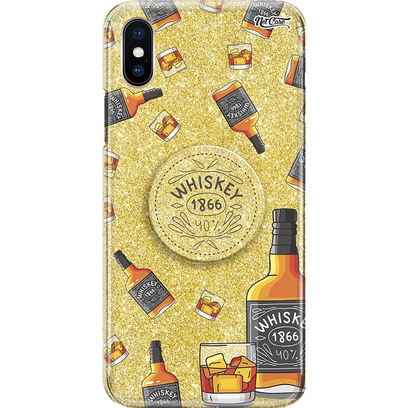 Capa Netcase Glitter + Pop 3in1 Dourado - Jack Whiskey