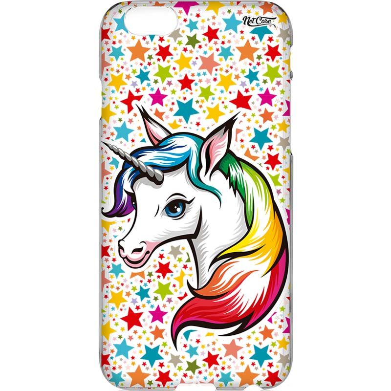 Capa Silicone NetCase Transparente Unicórnio Estrelinhas