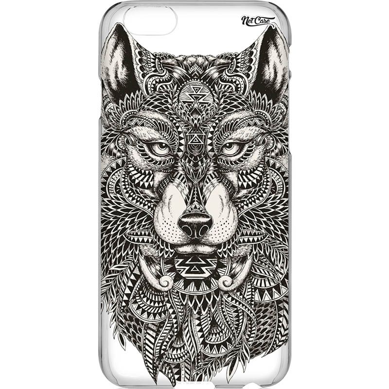 Capa Silicone NetCase Transparente Étnica Lobo