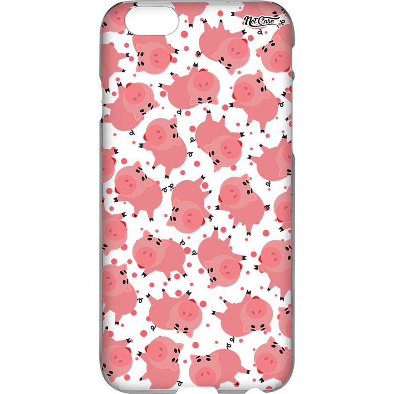 Capa Silicone NetCase Transparente Porquinhos Poá