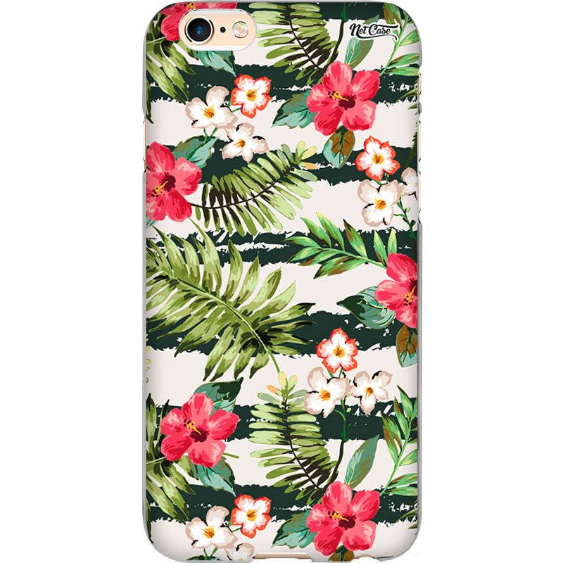 Capa Silicone NetCase Chapada Flowers Red and White