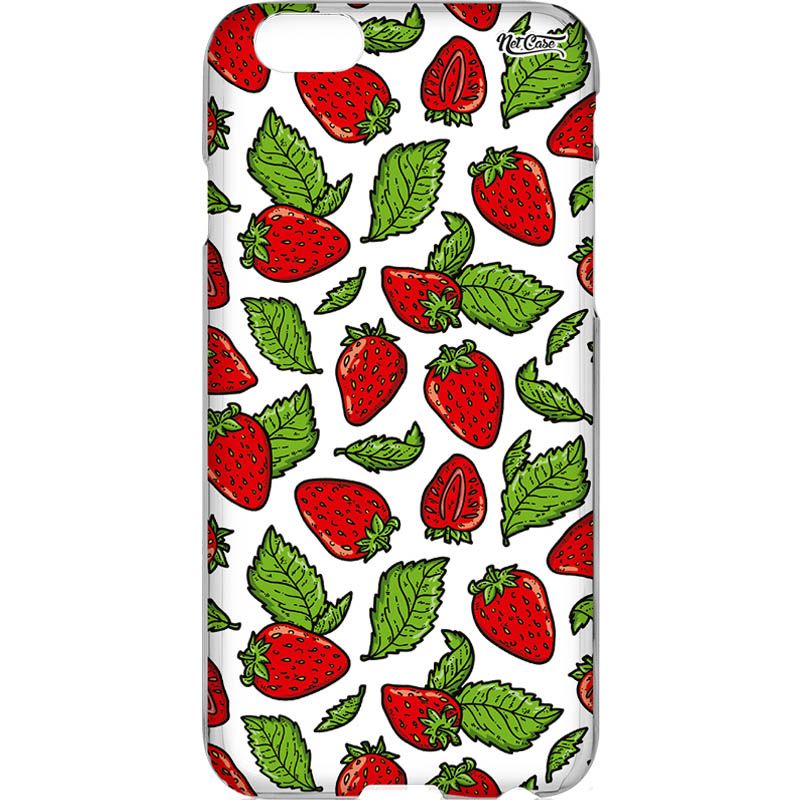 Capa Silicone NetCase Transparente Morangos