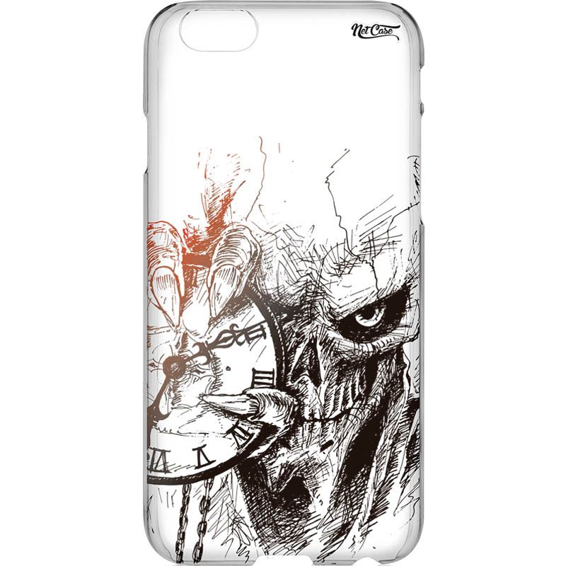 Capa Silicone NetCase Transparente Caveira Grafite