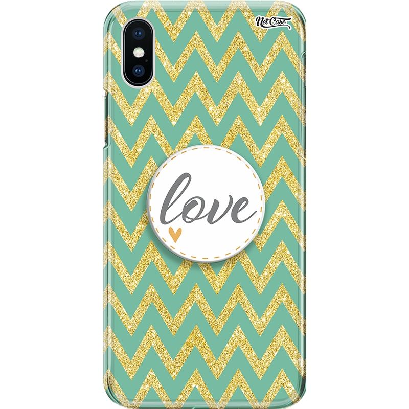 Capa Netcase Glitter + Pop 3in1 Dourado - Zig Zag Love
