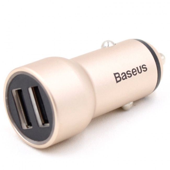 Carregador Veicular Baseus Usb Dual Little Giant Universal - Dourado