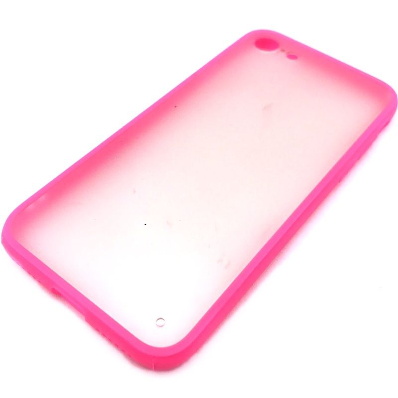 Capa Acrílica Fosca - Transparente Borda Pink