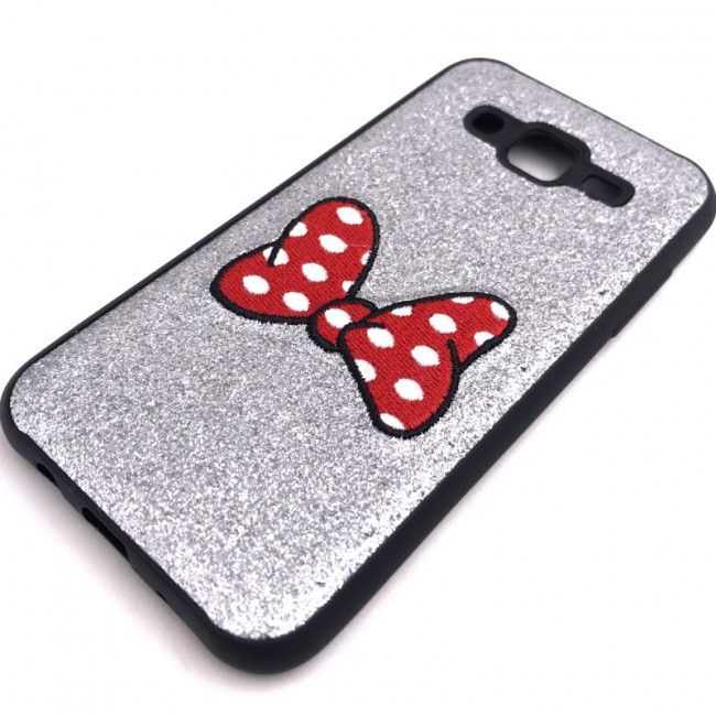 Capa Glitter Desenhos Bordado - Minnie Laço para Samsung Galaxy J5 - J500