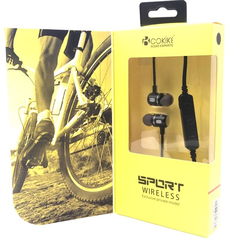 Fone de Ouvido Bluetooth Cokike com Pólos Magnético BL-K350 Sport - Preto