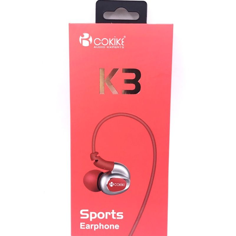 Fone de Ouvido Cokike K3 Sports Earphone - Vermelho