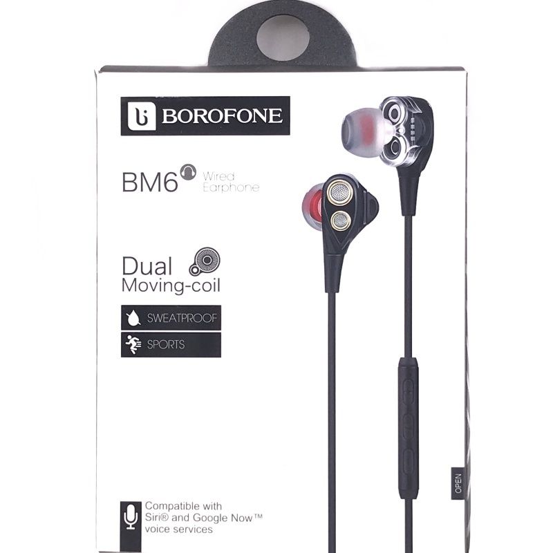 Fone de Ouvido Borofone BM6 - Preto com Dourado