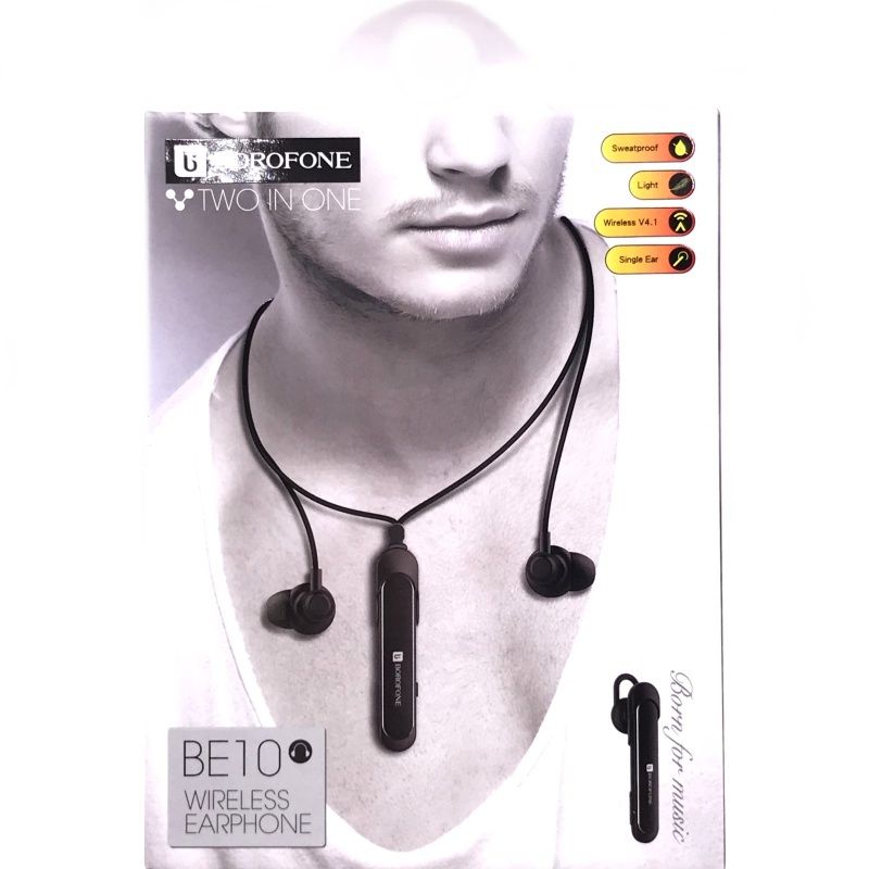 Fone de Ouvido Bluetooth Borofone 2 em 1 BE10 - Preto
