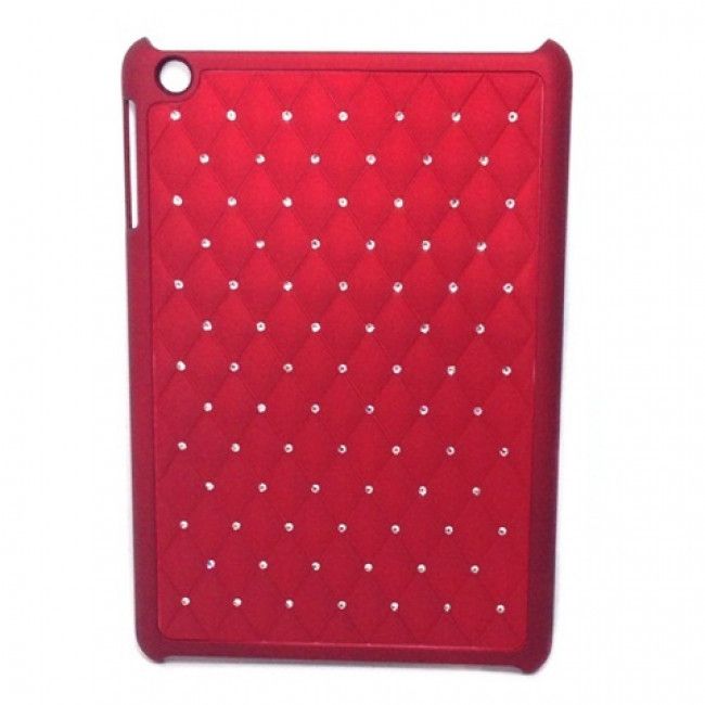 Capa Cravejada de Strass para IPad Mini - Vermelho