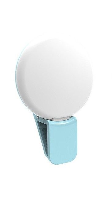 Mini Clip-On Selfie Ring Light para Smartphone - Azul