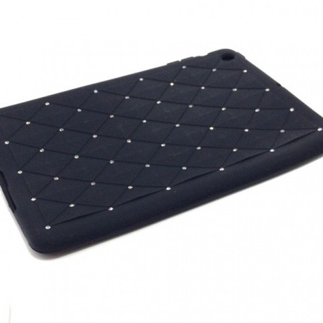 Capa Emborrachada com Strass para IPad Mini - Preto
