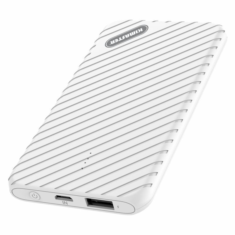 Bateria Extra Portátil Universal Power Bank Slim Kimaster Usb - E18 - 5000mAh - Branco