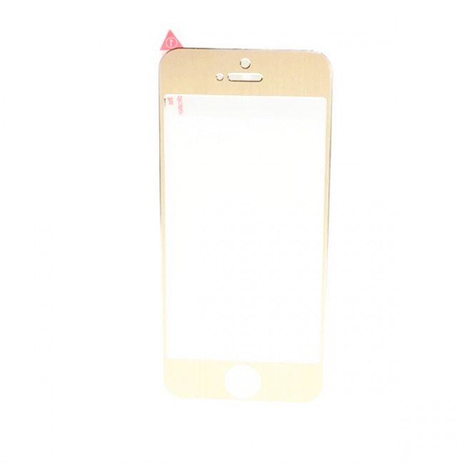 Película de Vidro Temperado Com Borda Metalizada para IPhone 5/5S - Dourado