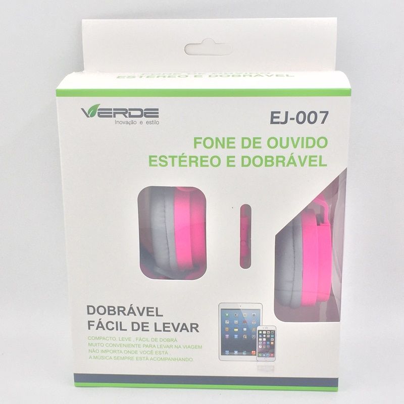 Fone de Ouvido VERDE EJ-007 - Pink