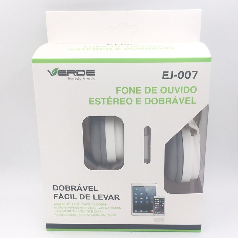Fone de Ouvido VERDE EJ-007 - Branco